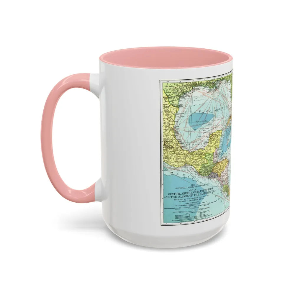 Central America (1913) (Map) Accent Coffee Mug-Go Mug Yourself