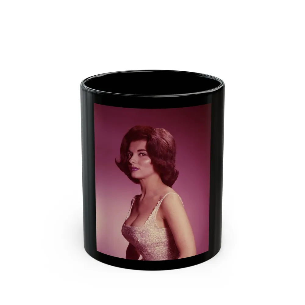 Nancy Kovack #43 (Vintage Female Icon) Black Coffee Mug-11oz-Go Mug Yourself