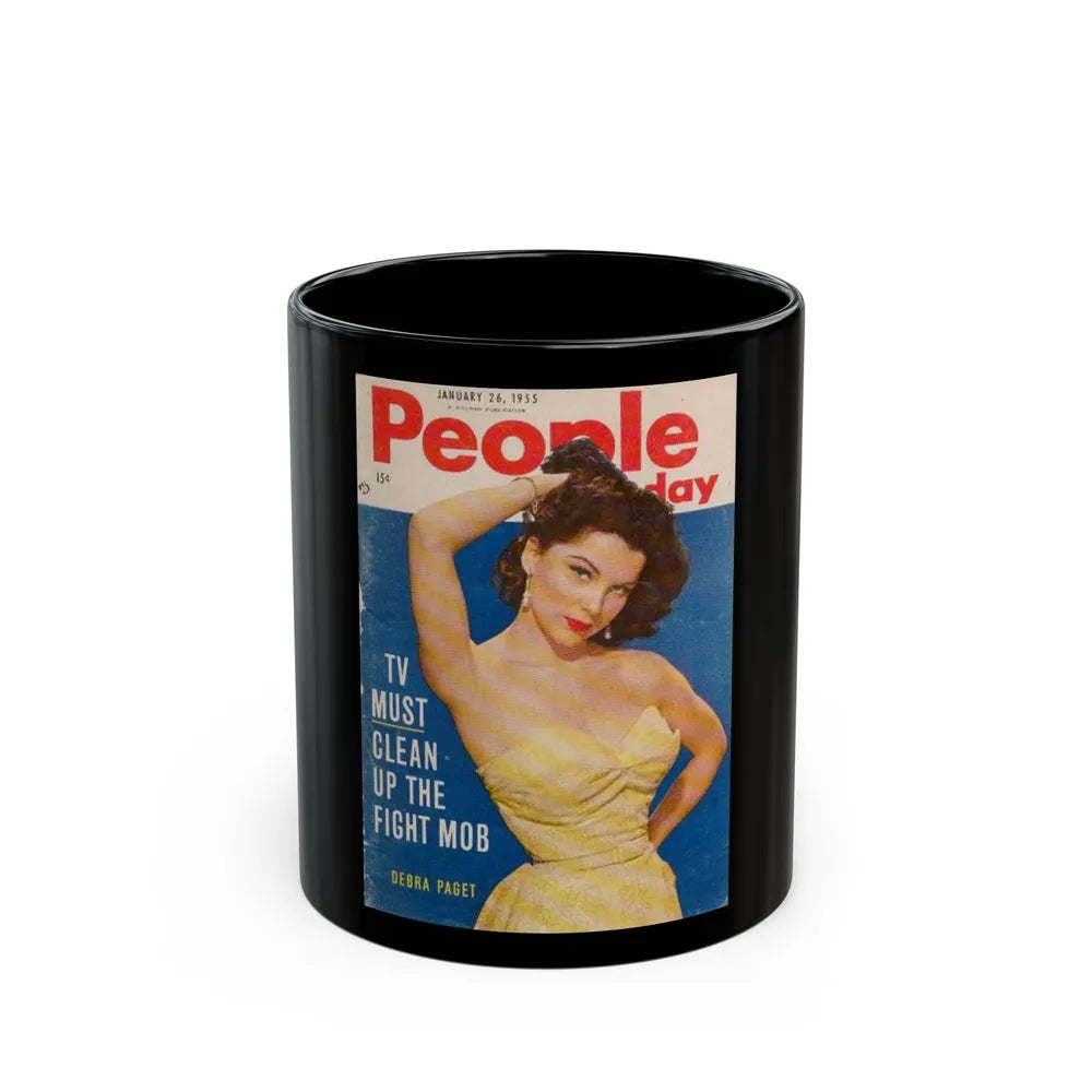 Debra Paget #27 - Mag. Cover (Vintage Female Icon) Black Coffee Mug-11oz-Go Mug Yourself