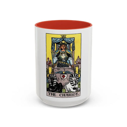 The Chariot (Tarot Card) Accent Coffee Mug-15oz-Red-Go Mug Yourself