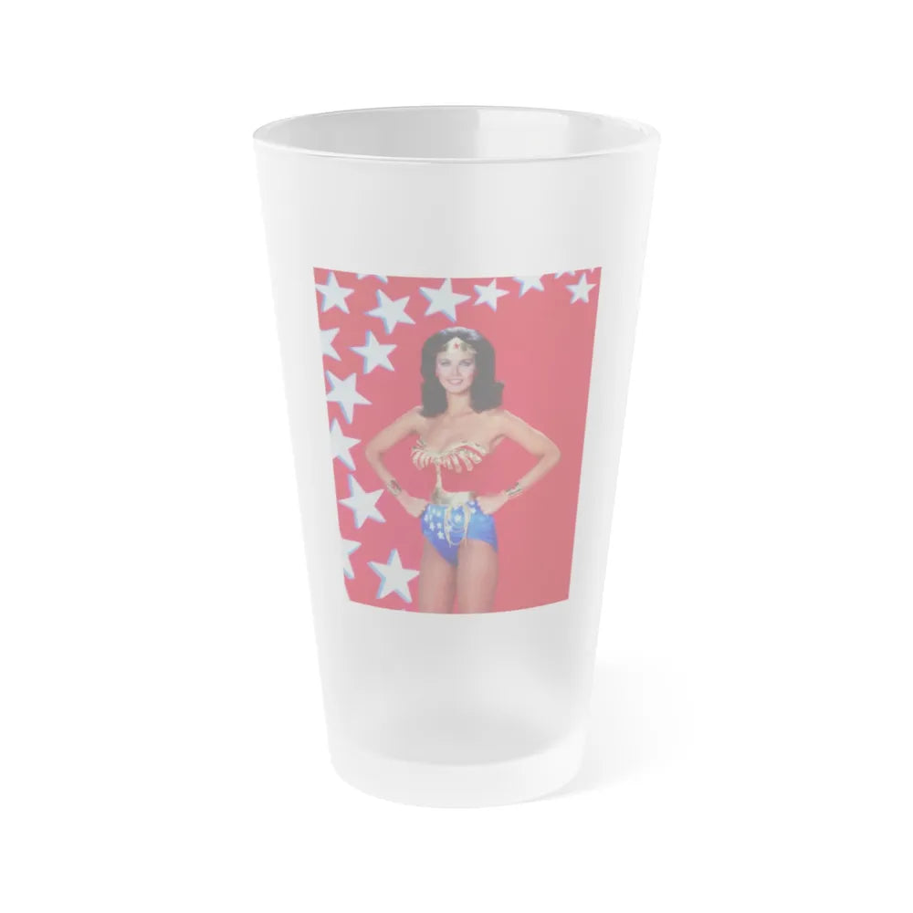 Lynda Carter #253 (Vintage Female Icon) Frosted Pint 16oz-16oz-Frosted-Go Mug Yourself