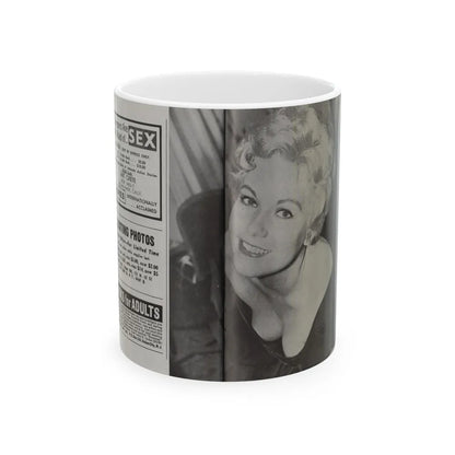 Kim Novak #219 - Pose! Pocket Mag. July '58 - 1 B&W Part Centerfold Photo (Vintage Female Icon) White Coffee Mug-11oz-Go Mug Yourself