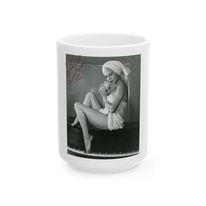 Jeanne Carmen #107 (Vintage Female Icon) White Coffee Mug-15oz-Go Mug Yourself