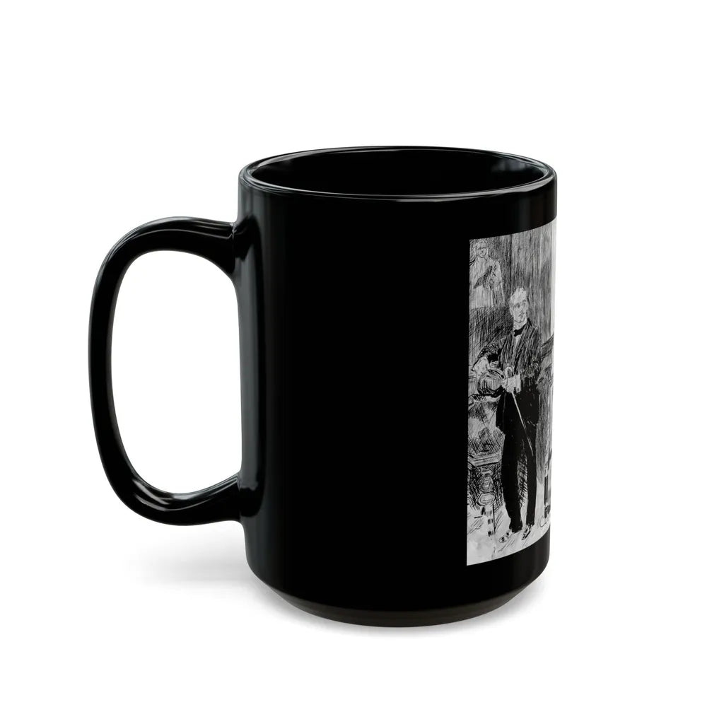 Elegant interior with man and woman - Black Coffee Mug-Go Mug Yourself