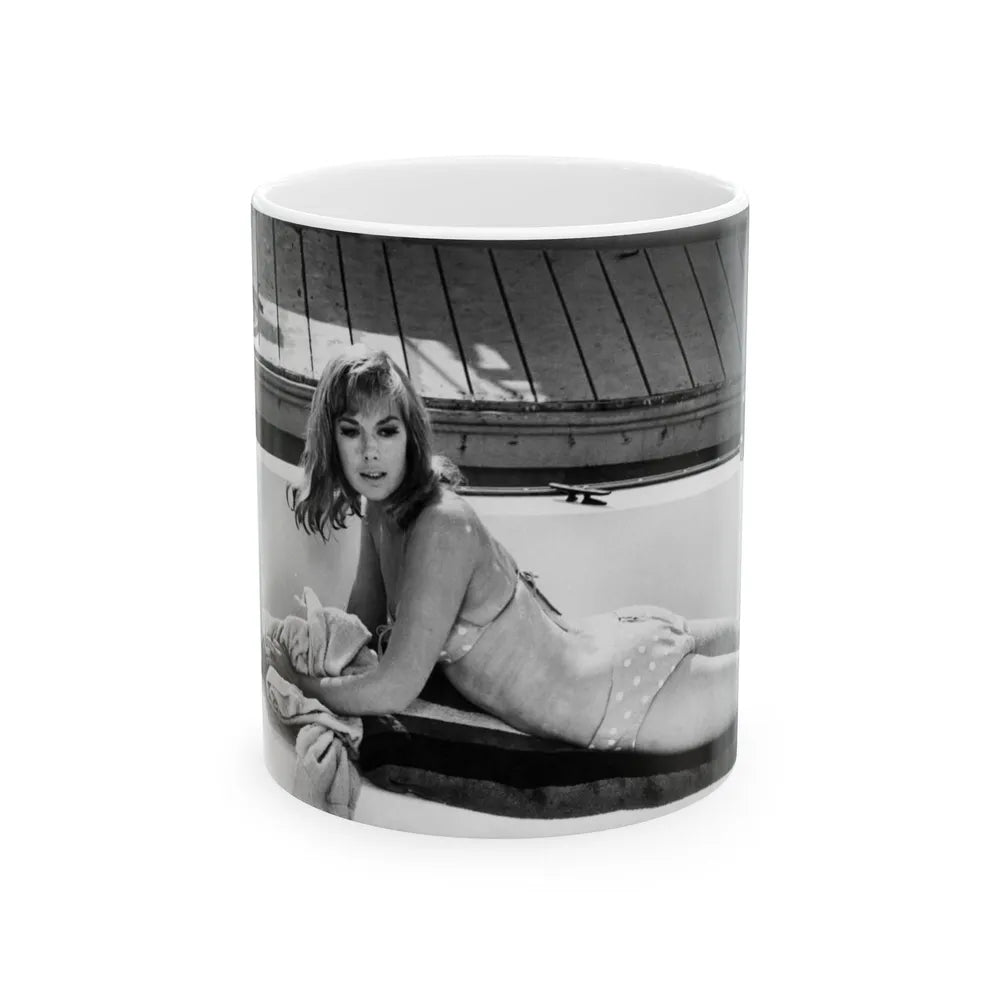 Leslie Parrish #61 (Vintage Female Icon) White Coffee Mug-11oz-Go Mug Yourself