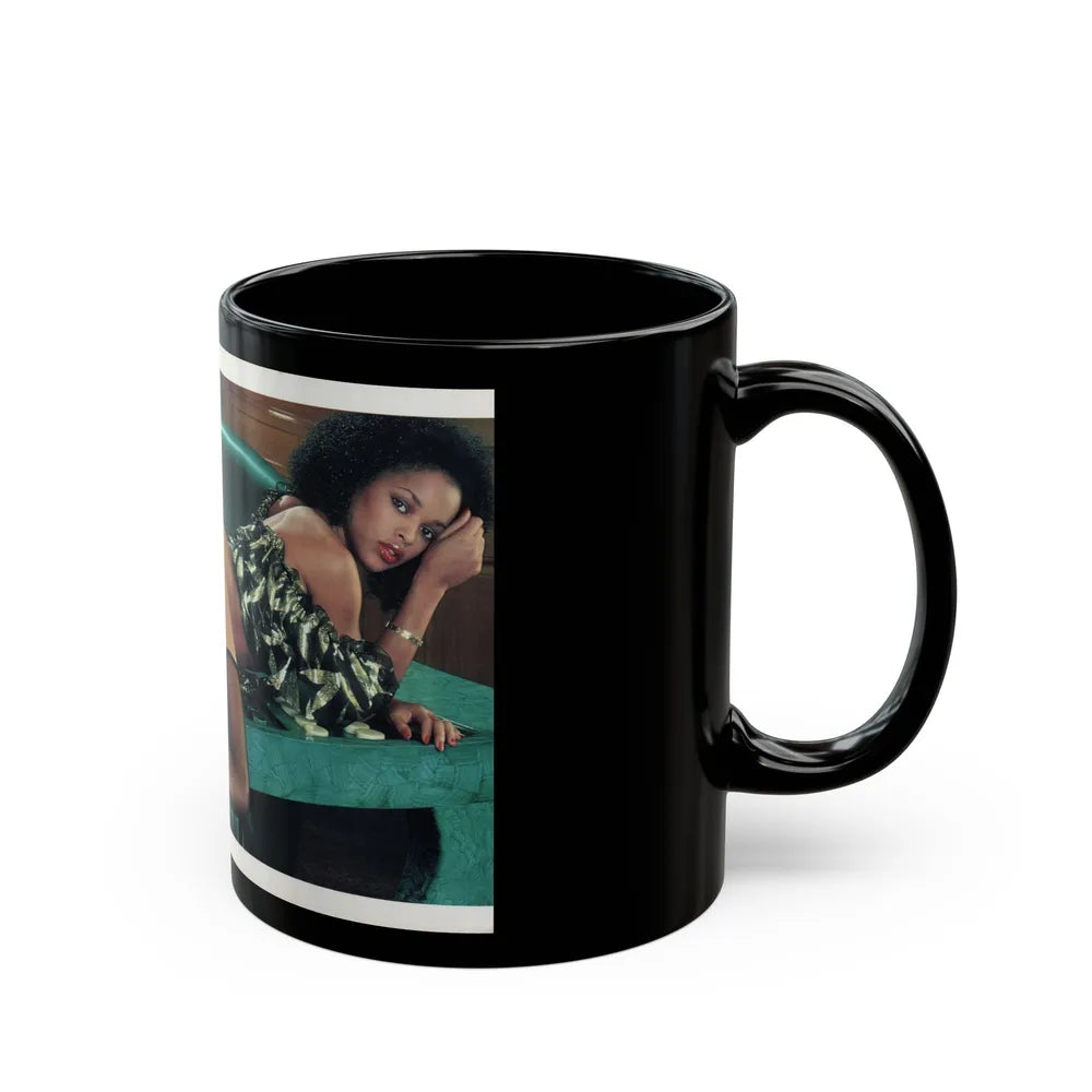 Ola Ray #135 - [Pages 88 & 89] Ola Playboy Spread Pages 2 & 3 of 5 from Playboy Mag. May '84 (Vintage Female Icon) Black Coffee Mug-Go Mug Yourself