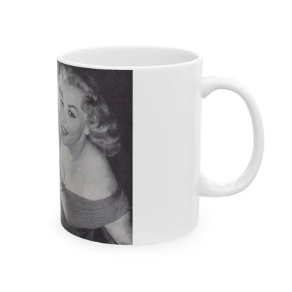 Norma Sykes #162 - 66 PHOTOGRAPHS OF Sabrina U.K. Pocket Mag. Pages 54 & 55 (Vintage Female Icon) White Coffee Mug-Go Mug Yourself