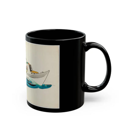 Fisherman Illustration - Black Coffee Mug-Go Mug Yourself