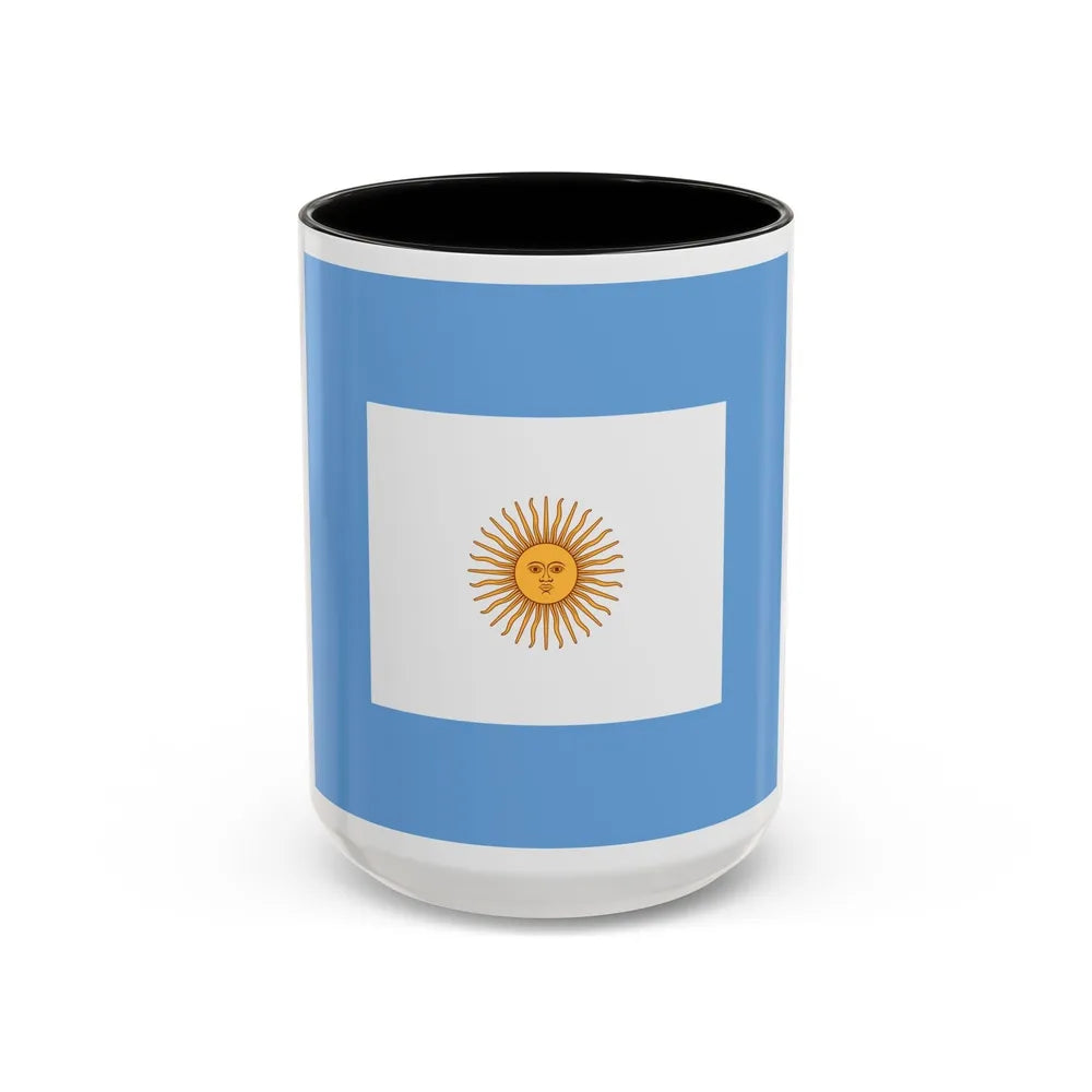 Naval Jack of Argentina - Accent Coffee Mug-15oz-Black-Go Mug Yourself