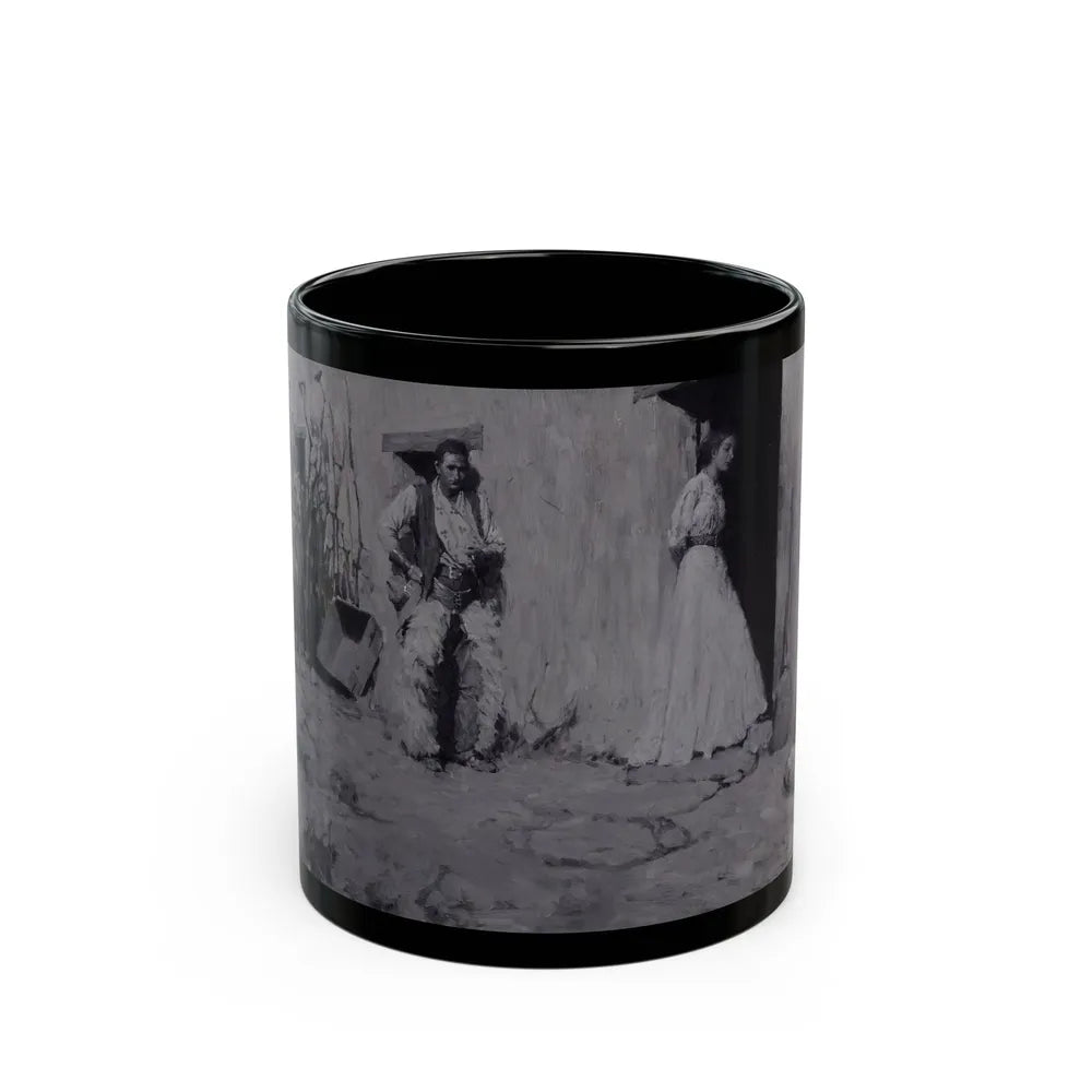 Cowboy Courtship, 1907 - Black Coffee Mug-11oz-Go Mug Yourself