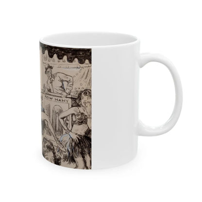 Blue Book Magazine story illustration 2 - White Coffee Mug-Go Mug Yourself