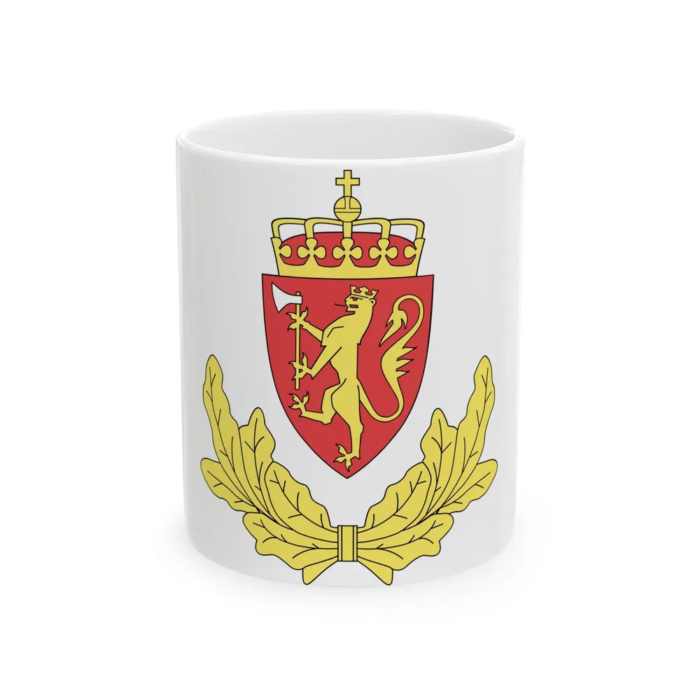 Coat of arms of the Norwegian Border Police - White Coffee Mug-11oz-Go Mug Yourself