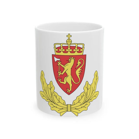 Coat of arms of the Norwegian Border Police - White Coffee Mug-11oz-Go Mug Yourself