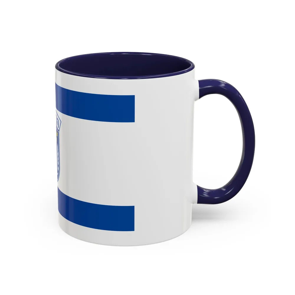 Flag of Herzliya Israel - Accent Coffee Mug-Go Mug Yourself