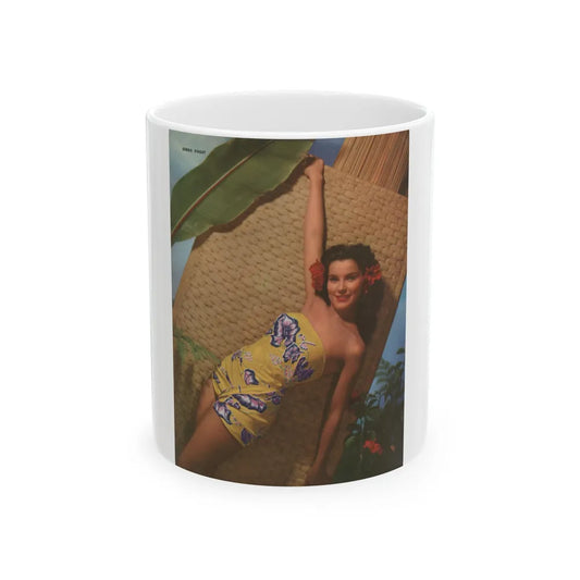 Debra Paget #542 - Debbie in Color from Photoplay Pin Ups 1952 Issue #1 1 (Vintage Female Icon) White Coffee Mug-11oz-Go Mug Yourself