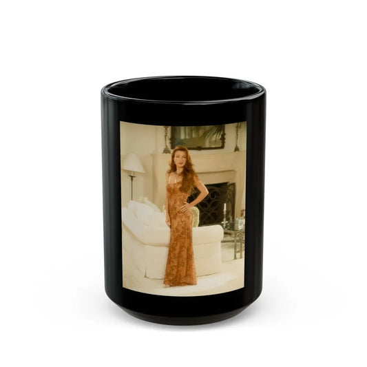 Jane Seymour #01 (Vintage Female Icon) Black Coffee Mug-15oz-Go Mug Yourself