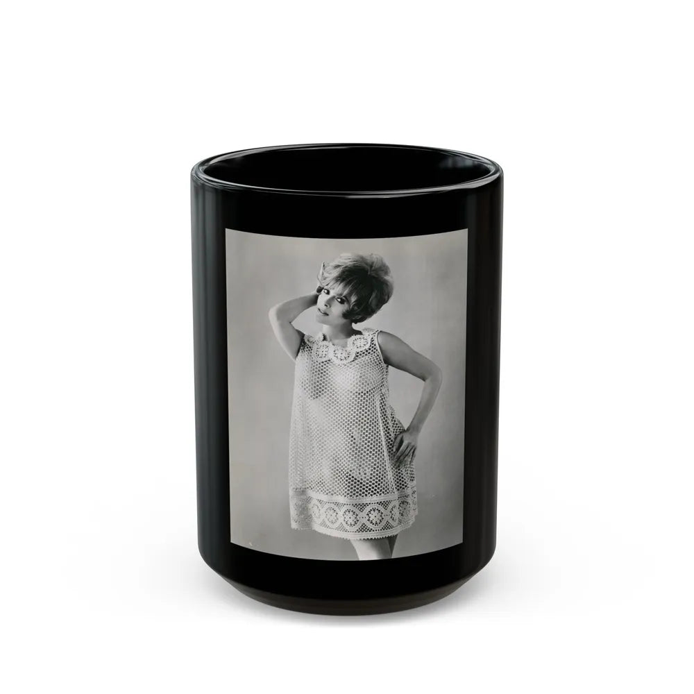 Jill St. John #172 (Vintage Female Icon) Black Coffee Mug-15oz-Go Mug Yourself