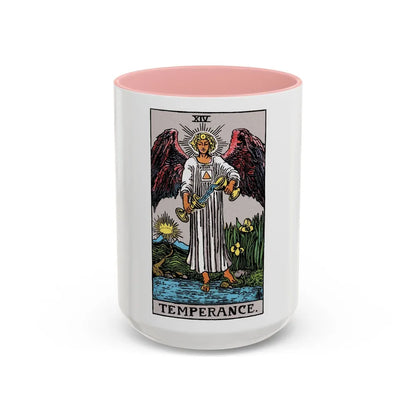 Temperance (Tarot Card) Accent Coffee Mug-15oz-Pink-Go Mug Yourself