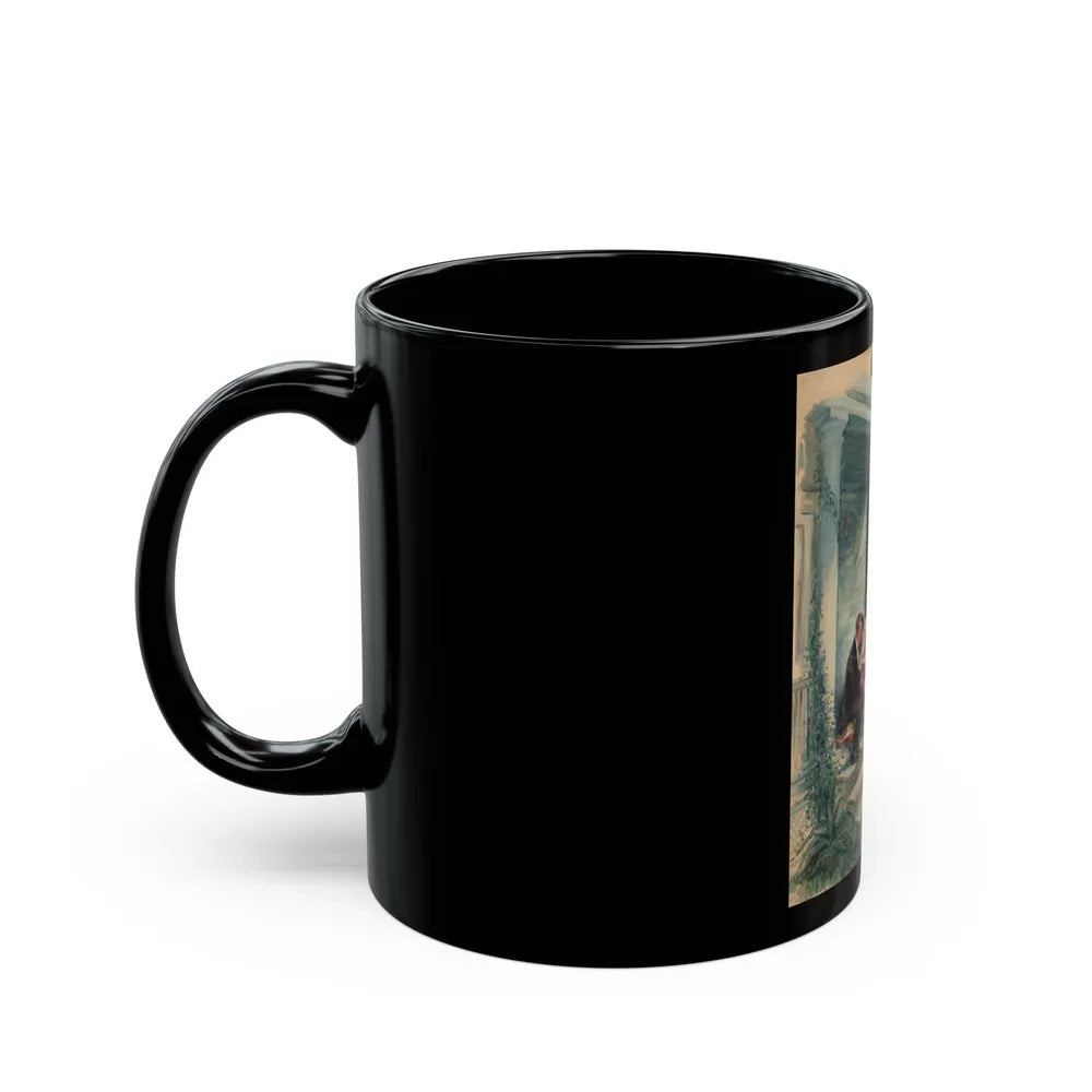 Evening on the Porch, magazine story illustration - Black Coffee Mug-Go Mug Yourself