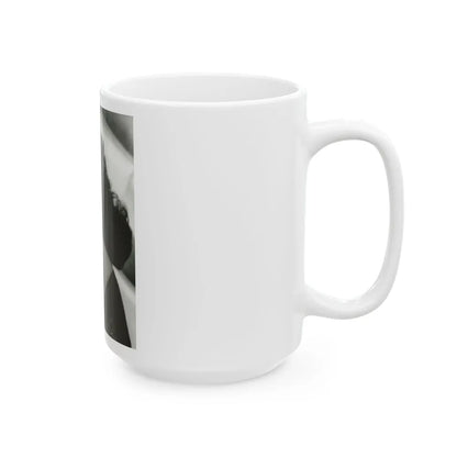 Julia Adams #32 - 8x10 B&W Head & Shoulder Glamour Portrait 1 (Vintage Female Icon) White Coffee Mug-Go Mug Yourself