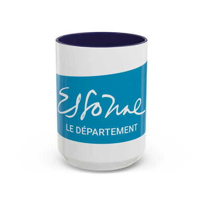 Flag of Essonne France - Accent Coffee Mug-15oz-Navy-Go Mug Yourself