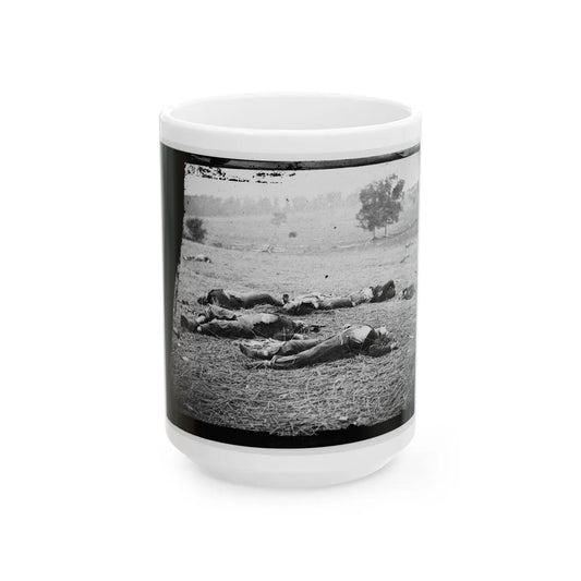 Gettysburg, Pa. Bodies Of Federal Soldiers, Killed On July 1, Near The Mcpherson Woods (U.S. Civil War) White Coffee Mug-15oz-Go Mug Yourself