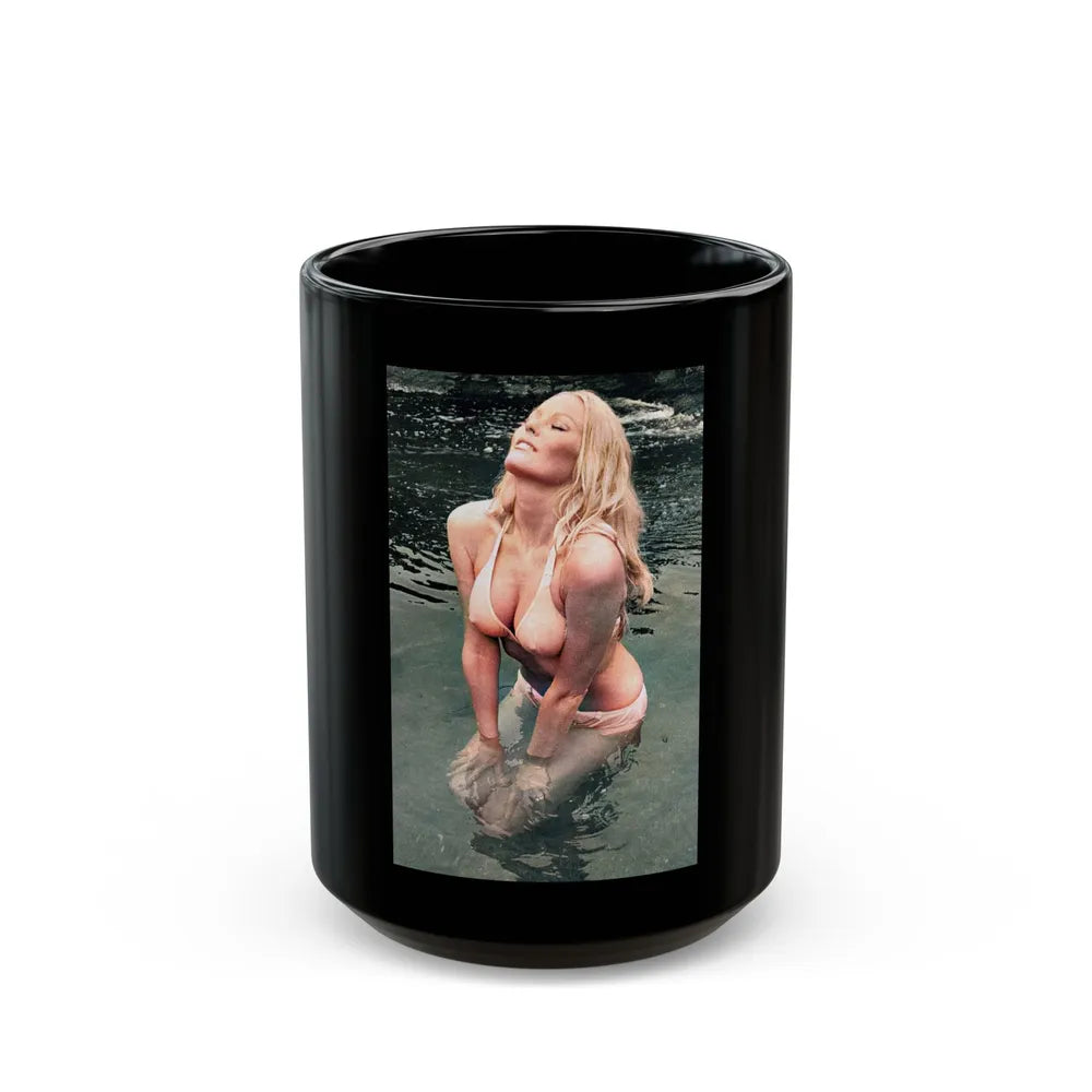 Veronica Carlson #125 (Vintage Female Icon) Black Coffee Mug-15oz-Go Mug Yourself