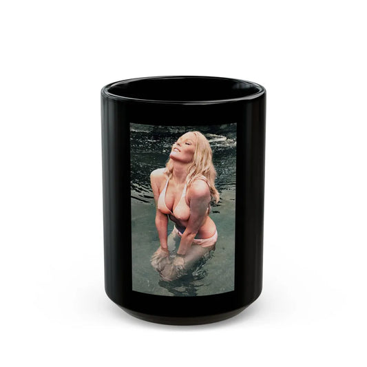 Veronica Carlson #125 (Vintage Female Icon) Black Coffee Mug-15oz-Go Mug Yourself