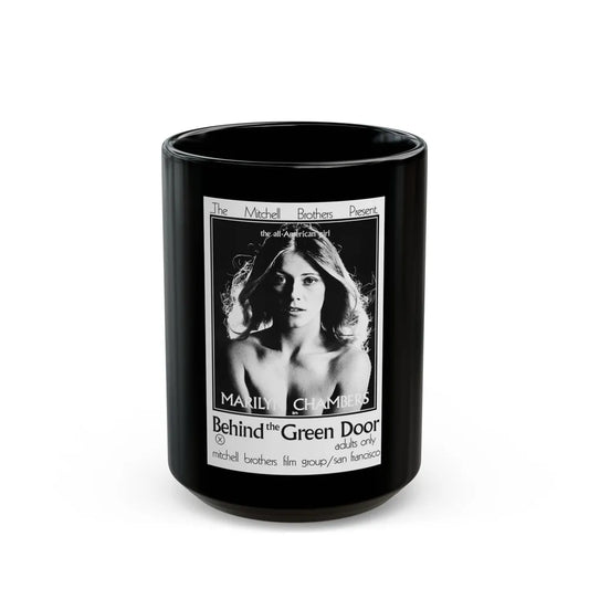 BEHIND THE GREEN DOOR 1972 Movie Poster - Black Coffee Mug-15oz-Go Mug Yourself