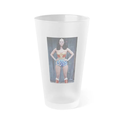 Lynda Carter #264 (Vintage Female Icon) Frosted Pint 16oz-16oz-Frosted-Go Mug Yourself