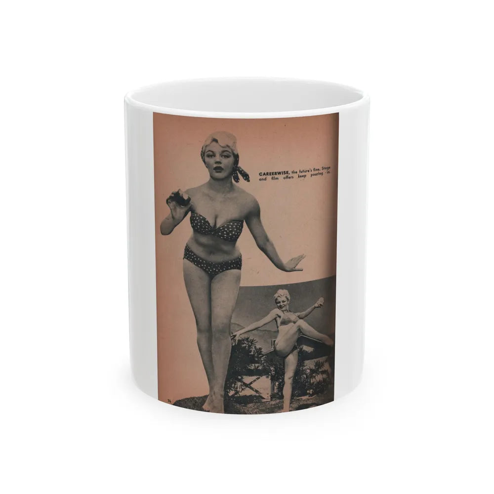 Sheree North #198 - Pages 5 & 6 of 6 with, 4 B&W Photos & Captions from EYE Digest Mag. Oct. 531 (Vintage Female Icon) White Coffee Mug-11oz-Go Mug Yourself