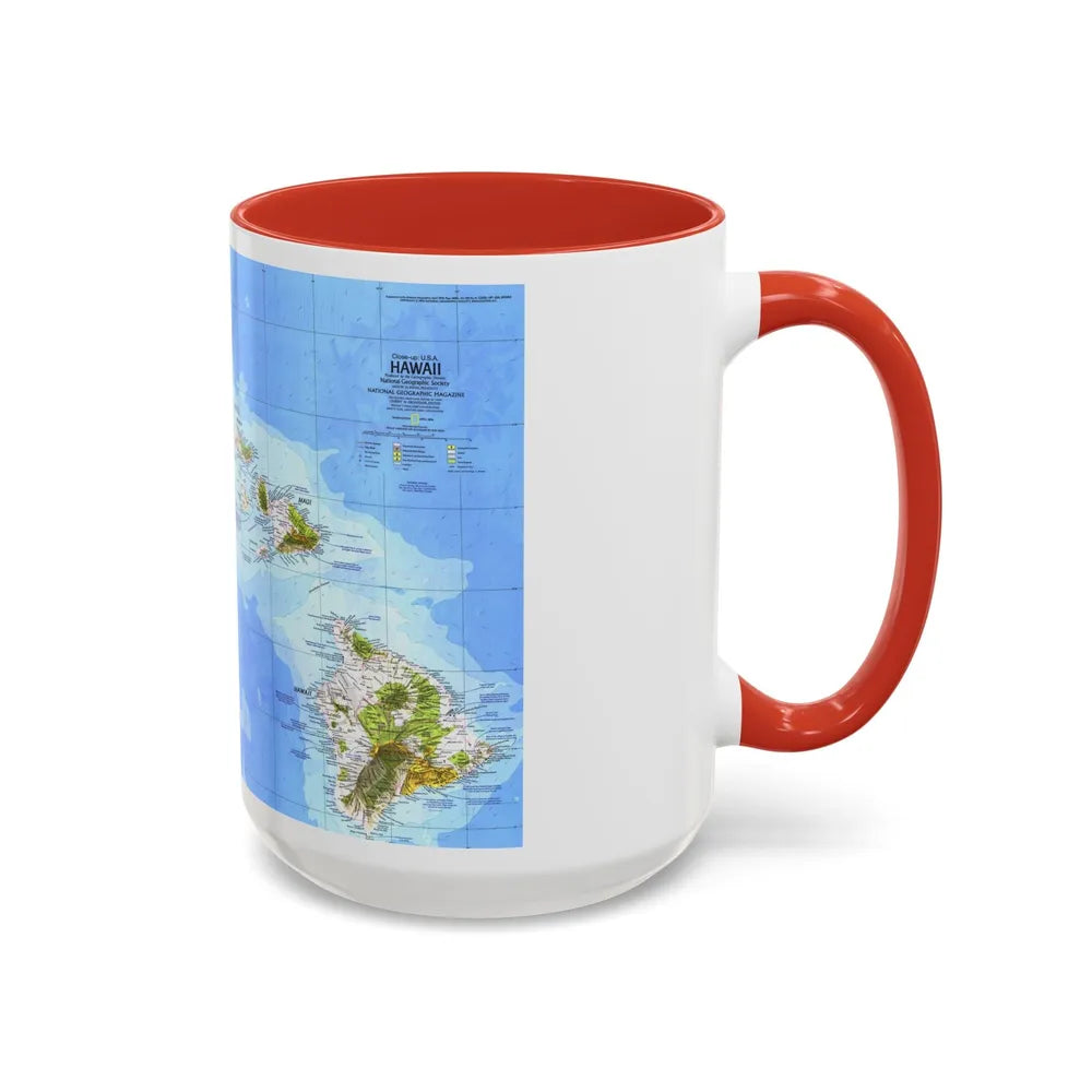 USA - Hawaii (1976) (Map) Accent Coffee Mug-Go Mug Yourself