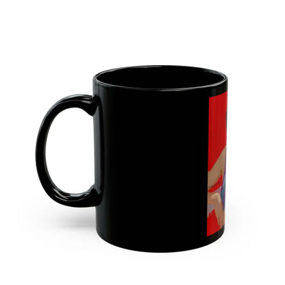 Brunette Beauty, unpublished Redbook cover - Black Coffee Mug-Go Mug Yourself