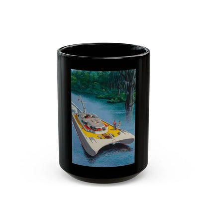 Catamaran Cruiser, Mechanix Illustrated magazine cover, March 1953 - Black Coffee Mug-15oz-Go Mug Yourself