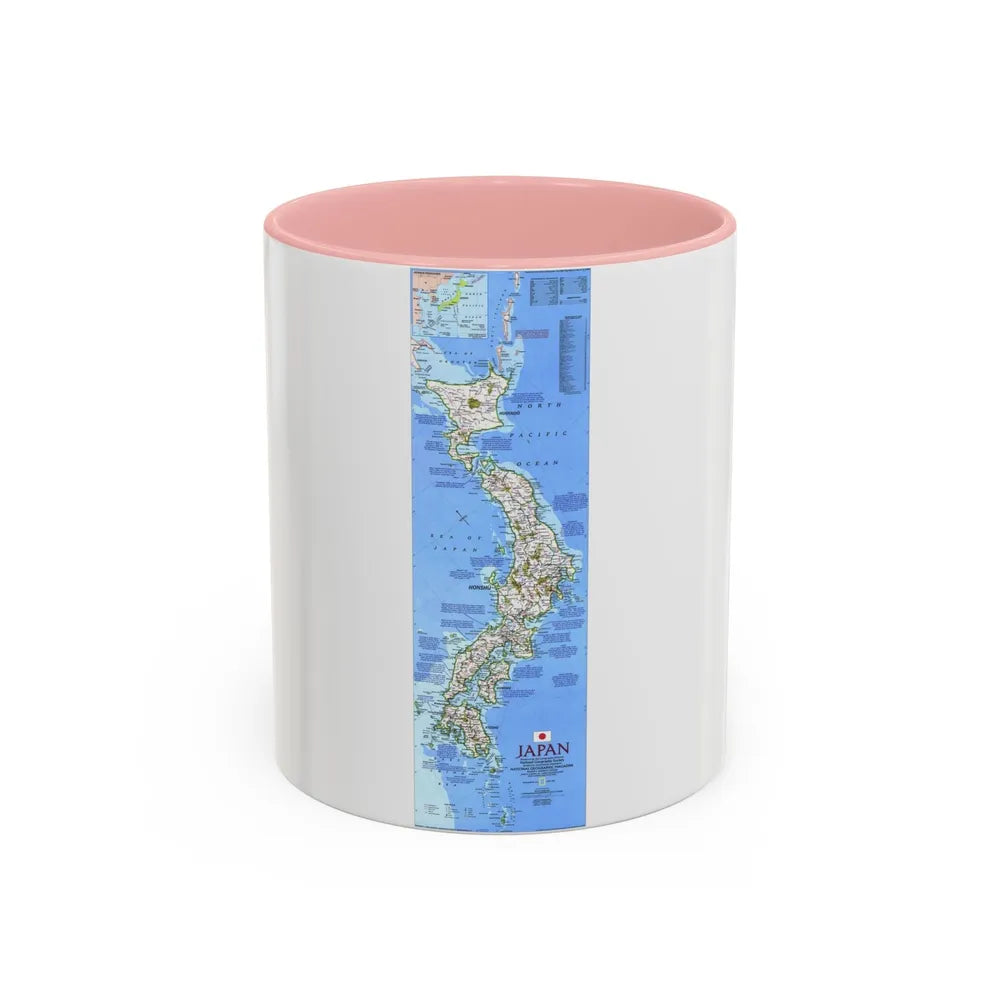 Japan (1984) (Map) Accent Coffee Mug-11oz-Pink-Go Mug Yourself