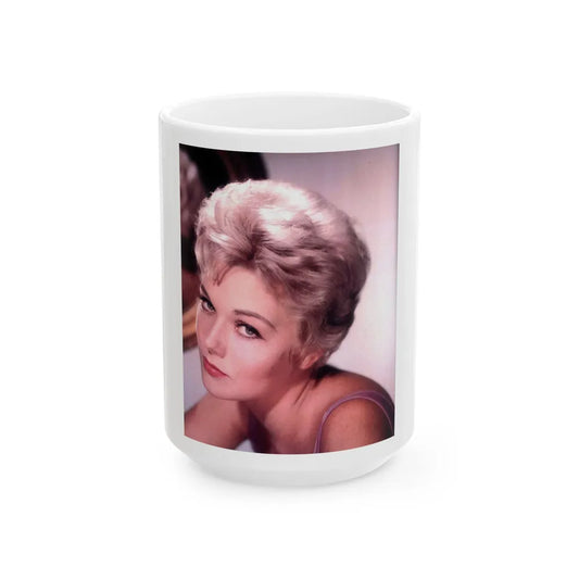 Kim Novak #328 (Vintage Female Icon) White Coffee Mug-15oz-Go Mug Yourself