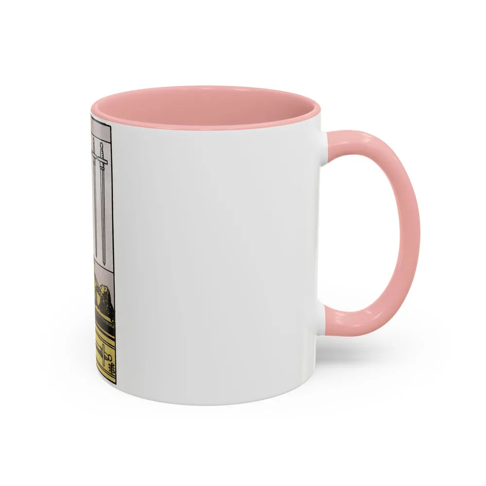 The 4 of Swords (Tarot Card) Accent Coffee Mug-Go Mug Yourself