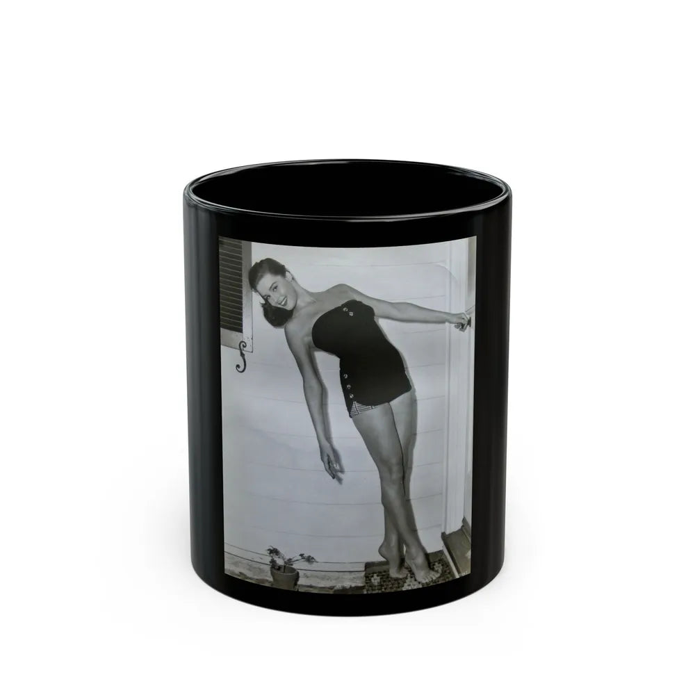 Elaine Stewart #120 (Vintage Female Icon) Black Coffee Mug-11oz-Go Mug Yourself