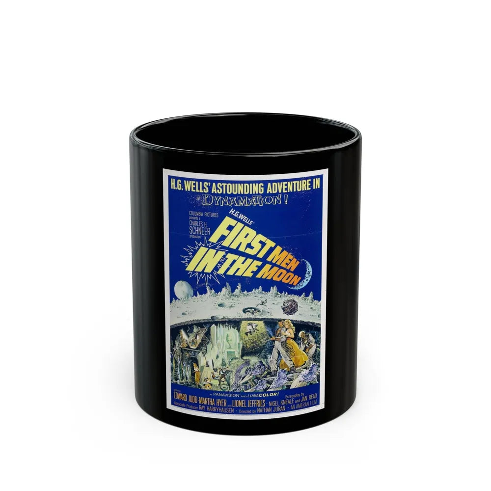 FIRST MEN IN THE MOON 1964 Movie Poster - Black Coffee Mug-11oz-Go Mug Yourself