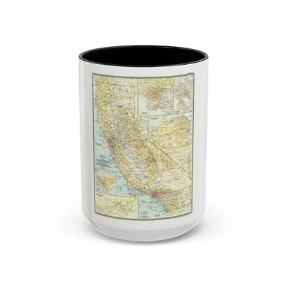 USA - California (1954) (Map) Accent Coffee Mug-15oz-Black-Go Mug Yourself