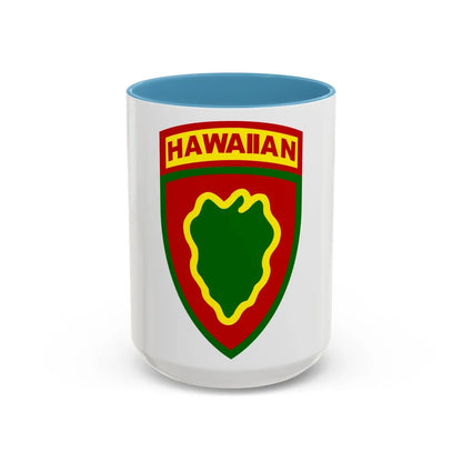 Hawaiian Division (U.S. Army) Accent Coffee Mug-15oz-Light Blue-Go Mug Yourself