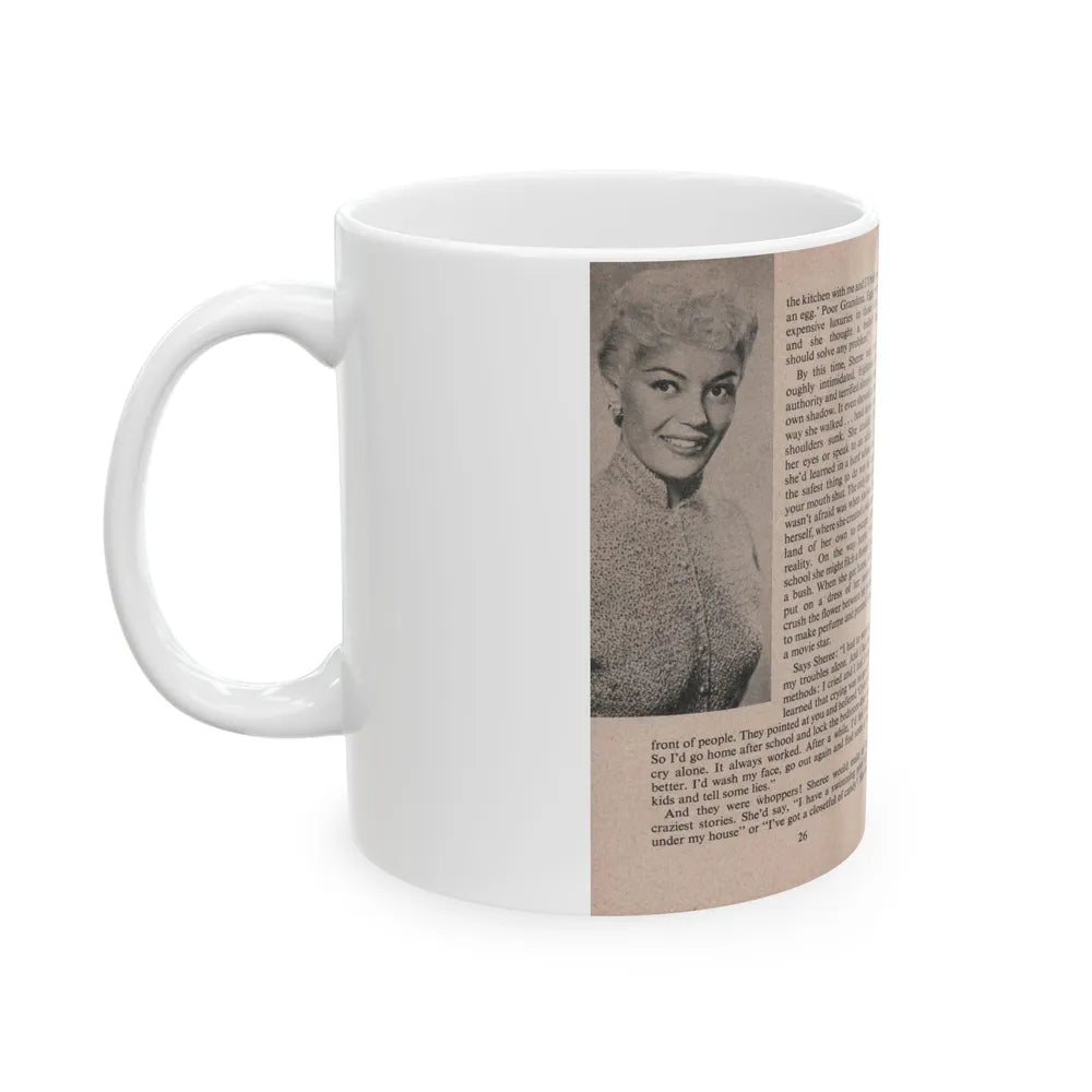 Sheree North #161 - Pages 28 & 29 from 66 PHOTOGRAPHS OF Sheree NORTH U.K. Pocket Mag. (Vintage Female Icon) White Coffee Mug-Go Mug Yourself