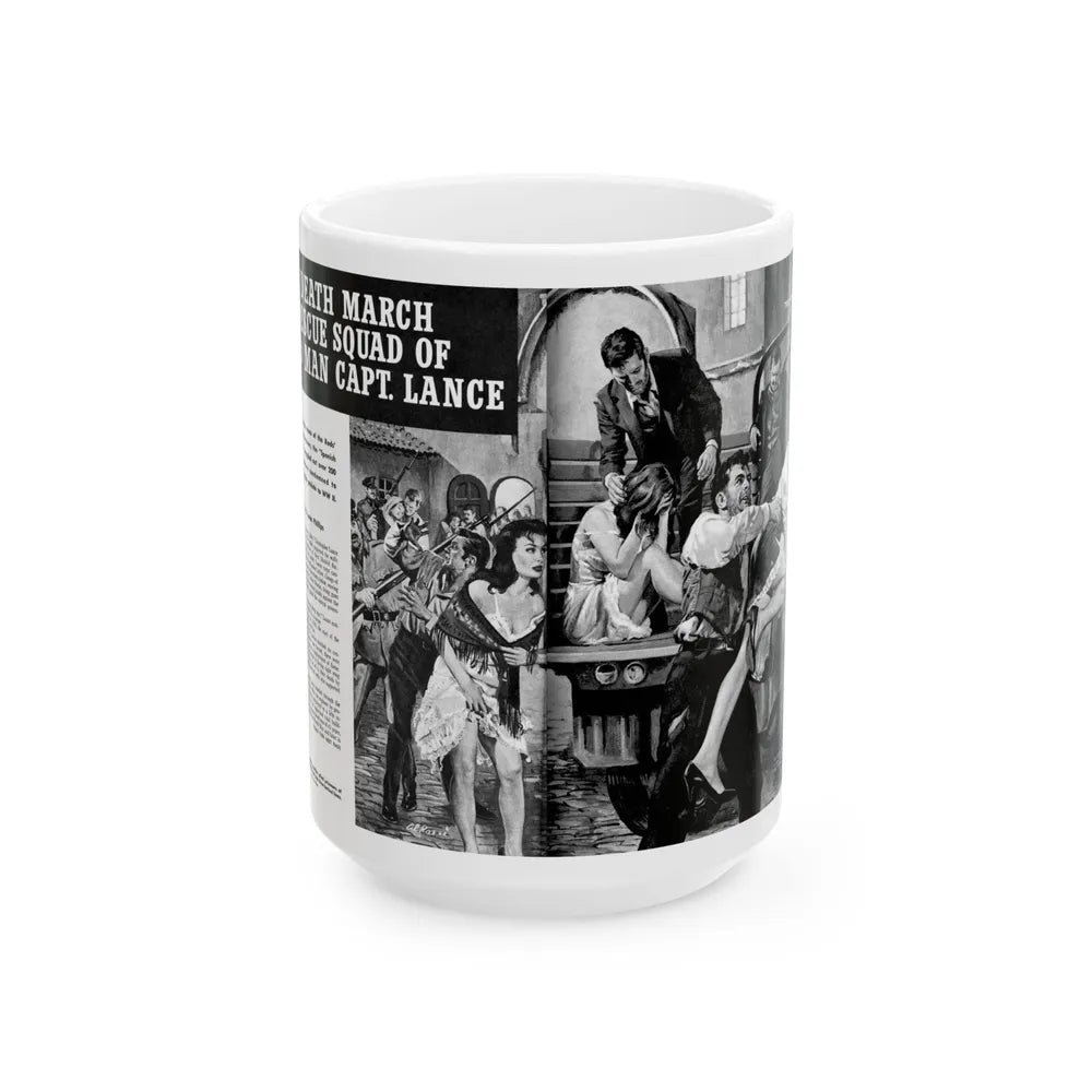 Death March Rescue Squad of Wild Man Capt. Lance, For Men Only, March 1961 - White Coffee Mug-15oz-Go Mug Yourself