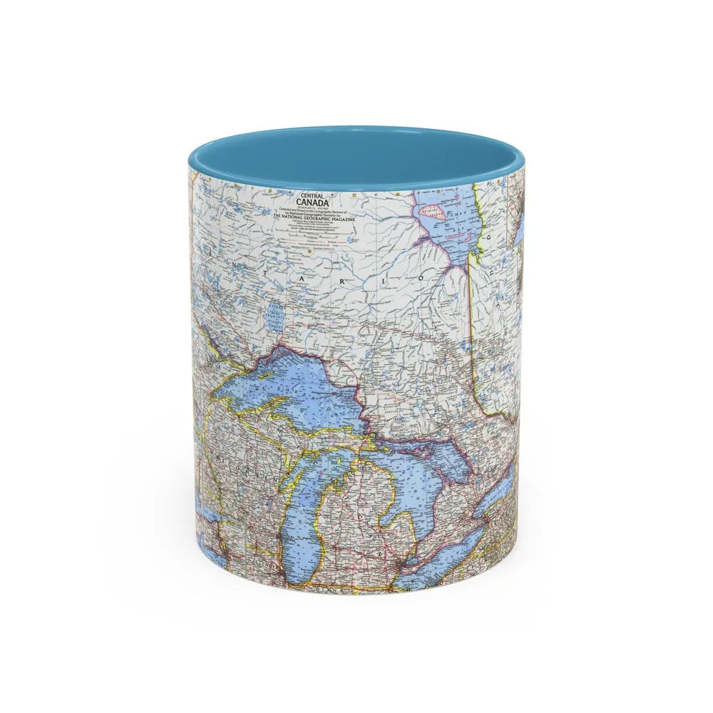 Canada - Central (1963) (Map) Accent Coffee Mug-11oz-Light Blue-Go Mug Yourself