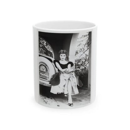 Debra Paget #610 - 8x10 B&W Full Body Glamour Promo Photo circa 50's (Vintage Female Icon) White Coffee Mug-11oz-Go Mug Yourself