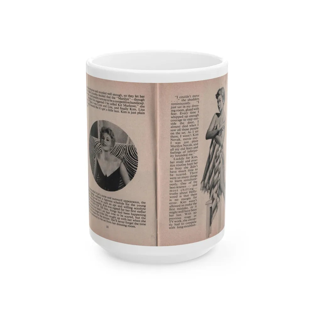 Kim Novak #148 - Scanned Mag. 66 Photos (Vintage Female Icon) White Coffee Mug-15oz-Go Mug Yourself