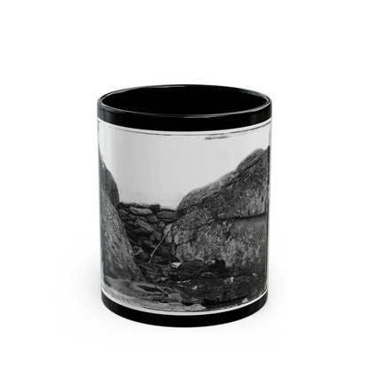 Gettysburg, Pa. Dead Confederate Soldier In Devil's Den (U.S. Civil War) Black Coffee Mug-11oz-Go Mug Yourself