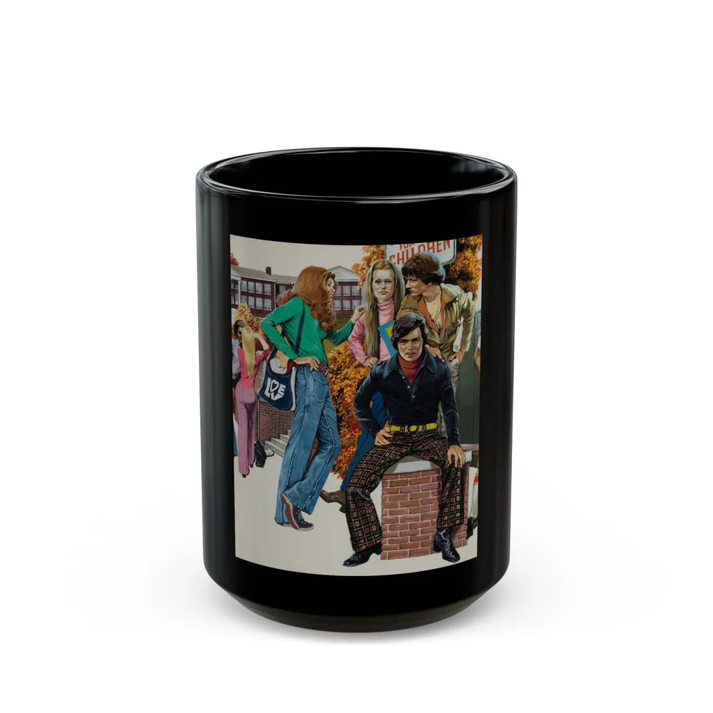 Bus Stop, 1970s - Black Coffee Mug-15oz-Go Mug Yourself