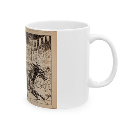 Blue Book Magazine story illustration 1 - White Coffee Mug-Go Mug Yourself