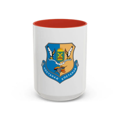 Flag of Kostanay Kazakhstan - Accent Coffee Mug-15oz-Red-Go Mug Yourself